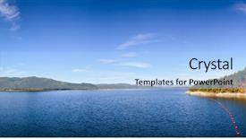 Presentation with panoramic - Amazing theme having regulation - panoramic view of regulating reservoir backdrop and a light blue colored foreground