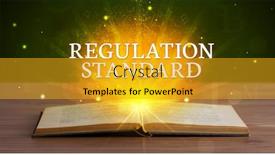  Presentation with educational - Colorful presentation enhanced with regulation standard inscription coming out from an open book educational concept backdrop and a gold colored foreground