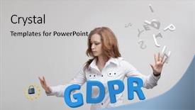  Presentation with gdpr - Colorful presentation design enhanced with regulation the protection of personal backdrop and a  colored foreground