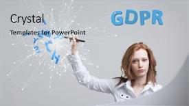  Presentation with gdpr - Cool new PPT theme with regulation the protection of personal backdrop and a light gray colored foreground