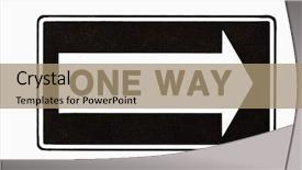  Presentation with way - Amazing slides having regulatory - one way road sign sign backdrop and a coral colored foreground