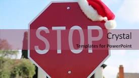  Presentation with stop - Presentation theme consisting of regulatory - stop sign red stop sign background and a violet colored foreground