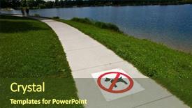  Presentation with symbol - Colorful PPT theme enhanced with regulatory - walkway with marking dogs banned backdrop and a tawny brown colored foreground