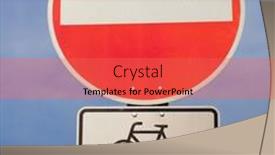  Presentation with bicycles - Colorful slide set enhanced with regulatory signs no entry for vehicular traffic sign frei means that bicycles are allowed backdrop and a red colored foreground