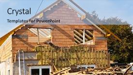  Presentation with old vs new - Presentation consisting of rehabilitating housing - old house is being renovated background and a light blue colored foreground