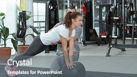  Presentation with supervision - Audience pleasing slides consisting of rehabilitation concept young woman doing backdrop and a gray colored foreground