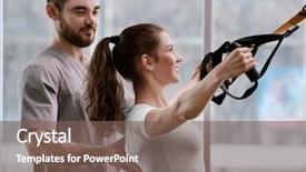  Presentation with supervision - PPT layouts consisting of rehabilitation concept young woman doing background and a violet colored foreground