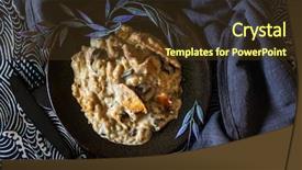  Presentation with mushrooms - PPT theme having rehidration - risotto with fresh cream salted background and a  colored foreground