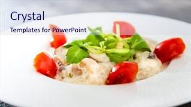  Presentation with cream - PPT theme with rehidration - risotto with fresh cream salted background and a  colored foreground