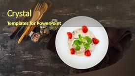  Presentation with mushrooms - Colorful PPT theme enhanced with rehidration - risotto with fresh cream salted backdrop and a  colored foreground