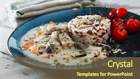  Presentation with cream - Slides having rehidration - risotto with fresh cream salted background and a  colored foreground