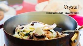  Presentation with cream - Amazing PPT theme having rehidration - risotto with fresh cream salted backdrop and a  colored foreground