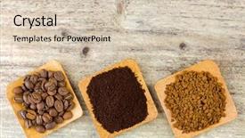  Presentation with coffee beans - Presentation design consisting of rehidration - roasted coffee beans ground coffee background and a lemonade colored foreground