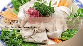  Presentation with shabu - Presentation theme consisting of rei-shabu-cold-pork-salad background and a coral colored foreground