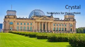  Presentation with energy efficient building - Audience pleasing PPT theme consisting of reichstag berlin building deutscher bundestag backdrop and a light blue colored foreground