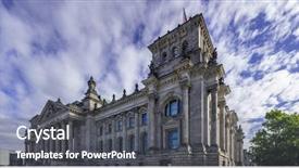  Presentation with airplane the sky travel - Cool new presentation theme with reichstag building in berlin germany backdrop and a dark gray colored foreground
