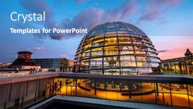  Presentation with roof - Slide deck with reichstag-large-glass-dome background and a teal colored foreground
