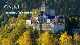  Presentation with italy - Presentation theme featuring reifenstein-castle-south-tyrol-italy background and a tawny brown colored foreground
