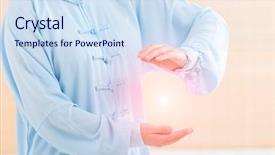  Presentation with reiki - Beautiful presentation theme featuring reiki wearing professional original chinese backdrop and a sky blue colored foreground