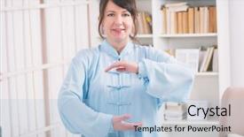  Presentation with tai chi - PPT layouts featuring reiki wearing professional original chinese background and a light blue colored foreground