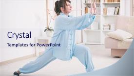  Presentation with tai chi - Cool new PPT theme with reiki wearing professional original chinese backdrop and a light blue colored foreground