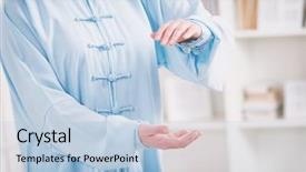  Presentation with tai chi - Beautiful slides featuring reiki wearing professional original chinese backdrop and a light blue colored foreground