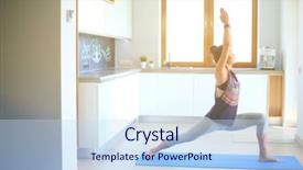  Presentation with asian exercise trainer - Cool new theme with reilience - asian woman are yoga exercises backdrop and a sky blue colored foreground