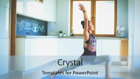  Presentation with asian exercise trainer - Audience pleasing presentation design consisting of reilience - asian woman are yoga exercises backdrop and a light blue colored foreground