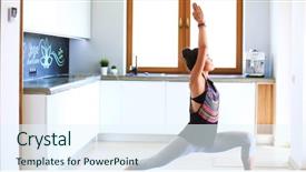  Presentation with exercises - Theme consisting of reilience - asian woman are yoga exercises background and a sky blue colored foreground