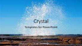  Presentation with rocks - Presentation theme having reilience - big splash waves hitting rocks background and a light blue colored foreground