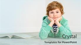  Presentation with pretty girl - Beautiful PPT layouts featuring reilience - pretty happy nine-year girl lying backdrop and a mint green colored foreground