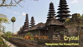  Presentation with hinduism - Slides consisting of reincarnation - hinduism taman ayun temple bali background and a tawny brown colored foreground