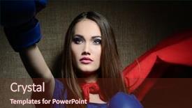  Presentation with woman world - Slide set featuring reincarnation - young pretty woman opening her background and a tawny brown colored foreground