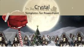  Presentation with santa sleigh - Slides featuring reindeer flying and christmas background and a lemonade colored foreground