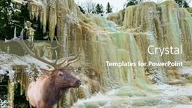  Presentation with fall waterfall - Theme featuring reindeer-is-ready background and a coral colored foreground