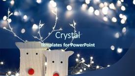  Presentation with sparkling - Theme with reindeers-in-sparkling-christmas-light background and a ocean colored foreground
