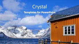  Presentation with resort - Slide set featuring reine-resort-in-lofoten-archipelago background and a cobalt blue colored foreground