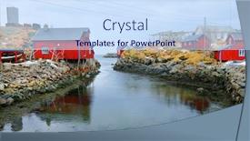  Presentation with resort - PPT theme enhanced with reine-resort-in-lofoten-archipelago background and a sky blue colored foreground