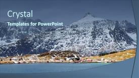  Presentation with resort - Slide set with reine-resort-in-lofoten-archipelago background and a ocean colored foreground