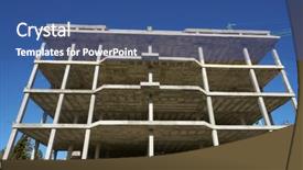  Presentation with concrete construction - Beautiful PPT theme featuring reinforced concrete slabs backdrop and a ocean colored foreground