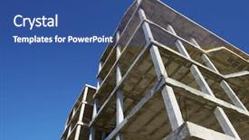  Presentation with concrete construction - Theme enhanced with reinforced concrete slabs background and a ocean colored foreground