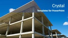  Presentation with concrete construction - Presentation theme enhanced with reinforced concrete slabs background and a ocean colored foreground