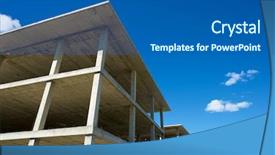  Presentation with concrete construction - Amazing slide deck having reinforced concrete slabs backdrop and a ocean colored foreground