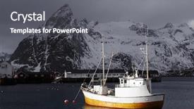  Presentation with world war 2 norway - PPT theme featuring reins - reine resort in lofoten archipelago background and a  colored foreground