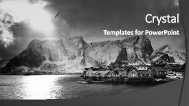  Presentation with resort - Slide set with reins - reine resort in lofoten archipelago background and a  colored foreground