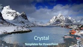  Presentation with resort - Audience pleasing slide set consisting of reins - reine resort in lofoten archipelago backdrop and a  colored foreground