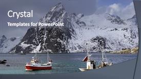  Presentation with norway energy - Colorful PPT theme enhanced with reins - reine resort in lofoten archipelago backdrop and a  colored foreground