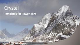  Presentation with luxury resort nature - Amazing presentation theme having reins - reine resort in lofoten archipelago backdrop and a gray colored foreground