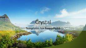  Presentation with village - Audience pleasing theme consisting of reins - reine village lofoten islands norway backdrop and a light blue colored foreground