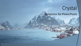  Presentation with galápagos islands - Beautiful slide set featuring reins - snow in reine village lofoten backdrop and a light blue colored foreground